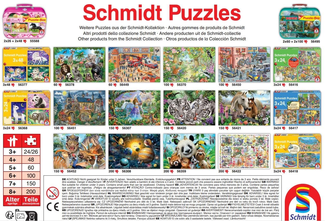 Пазл Schmidt Spiele 56332 Wild Dinos 150 деталей тату динозавров разноцветный, фото №3