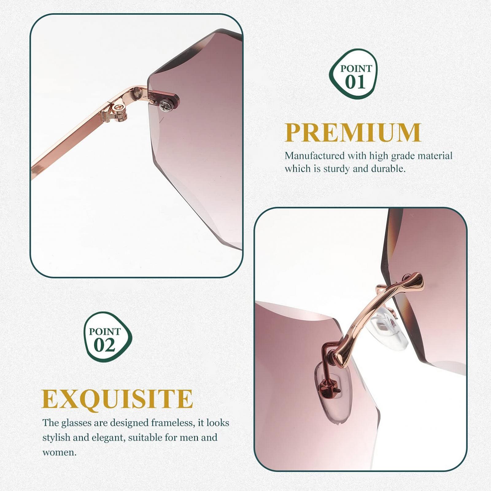 Солнцезащитные очки Без оправы PACKOVE Набор из 3 Стильные Безрамочные, фото №6