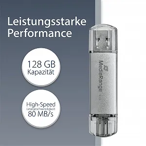 USB-накопичувач MediaRange USB 3.1 and TypeC 128 GB Combo 60 МБ/с Сріблястий ціна на synthetic.ua - Фото 1 USB-накопичувач MediaRange USB 3.1 and TypeC 128 GB Combo 60 МБ/с Сріблястий synthetic.ua - Фото 1
