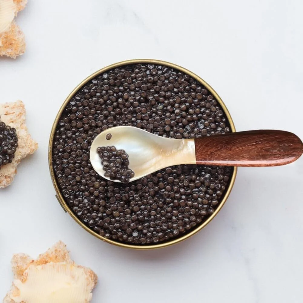 Ложка з перламутру з дерев'яною ручкою, фото №5