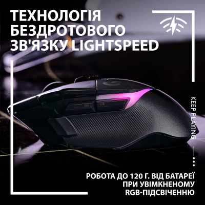Мышка Logitech G502 X Plus Wireless Black (910-006162), фото №3 Мышка Logitech G502 X Plus Wireless Black (910-006162), фото №3
