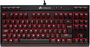 Ігрова клавіатура Corsair K63 / Механічна / USB / Cherry MX Red / Підсвітка / UKR / Black, Red (CH-9115020-ES) - Фото 1