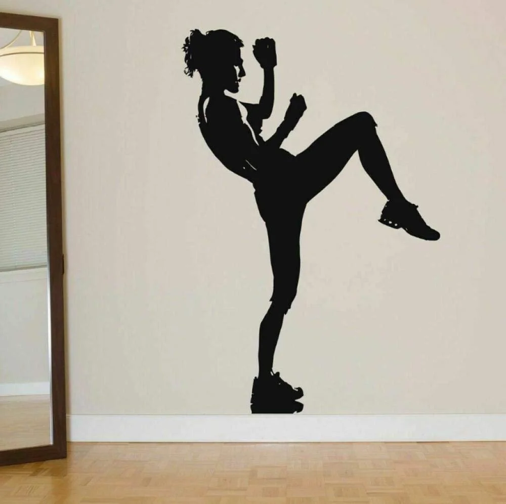 Наклейка на стіну Kickboxing Дівчата Спорт 57 x 84 см, фото №1