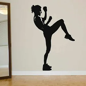 Наклейка на стіну Kickboxing Дівчата Спорт 57 x 84 см - Фото 1