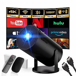 Мини-проектор Gaimoo GM200 4K FHD 1080P, с поддержкой 2.4/5G Dual WiFi и Bluetooth 5.0 - Фото 1