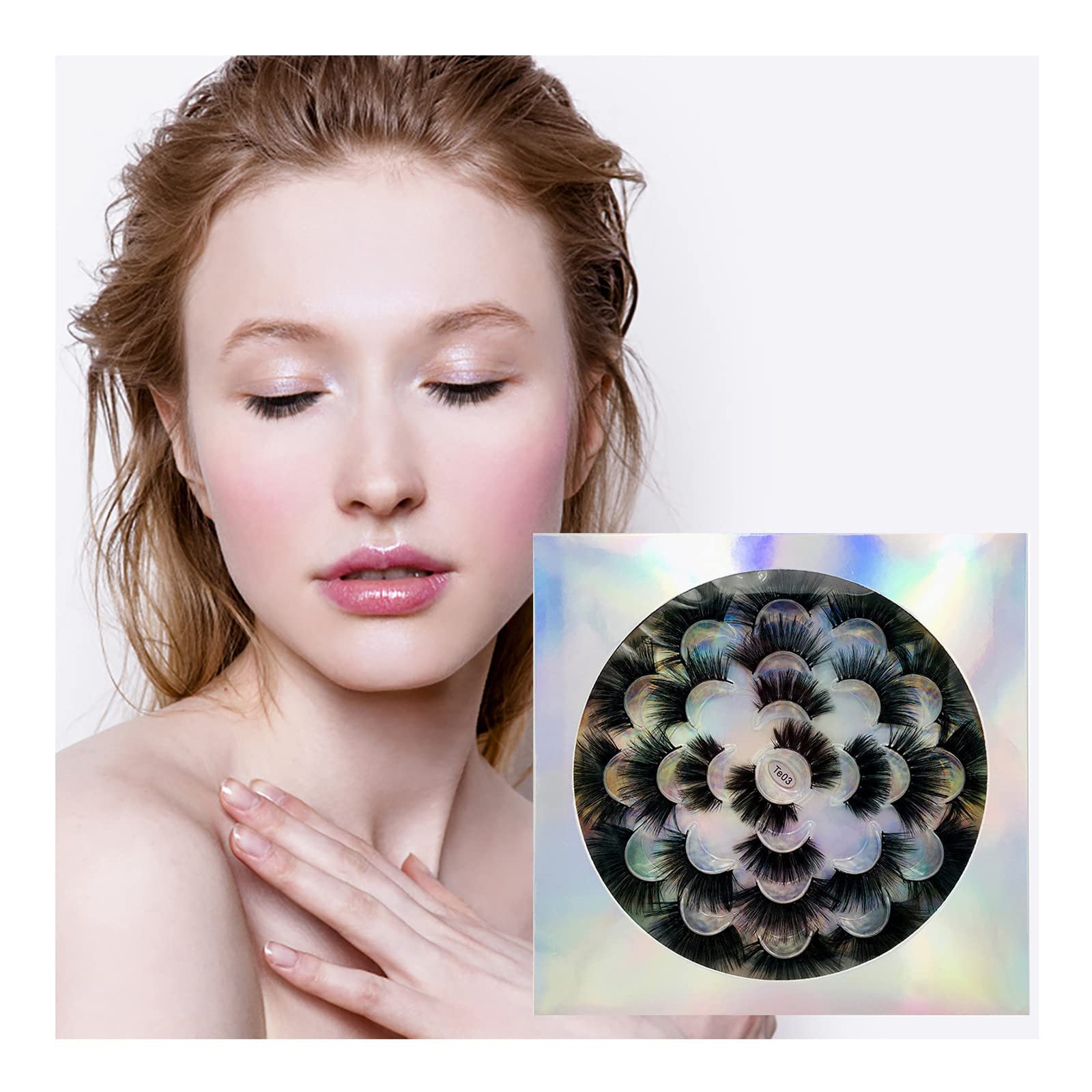 Накладні вії Half, пухнасті штучні вії, нарощування накладних вій, натуральний вигляд, легкі вії для нарощування, вії для нарощування, 3D набір штучних вій, нарощування вій своїми руками, фото №4