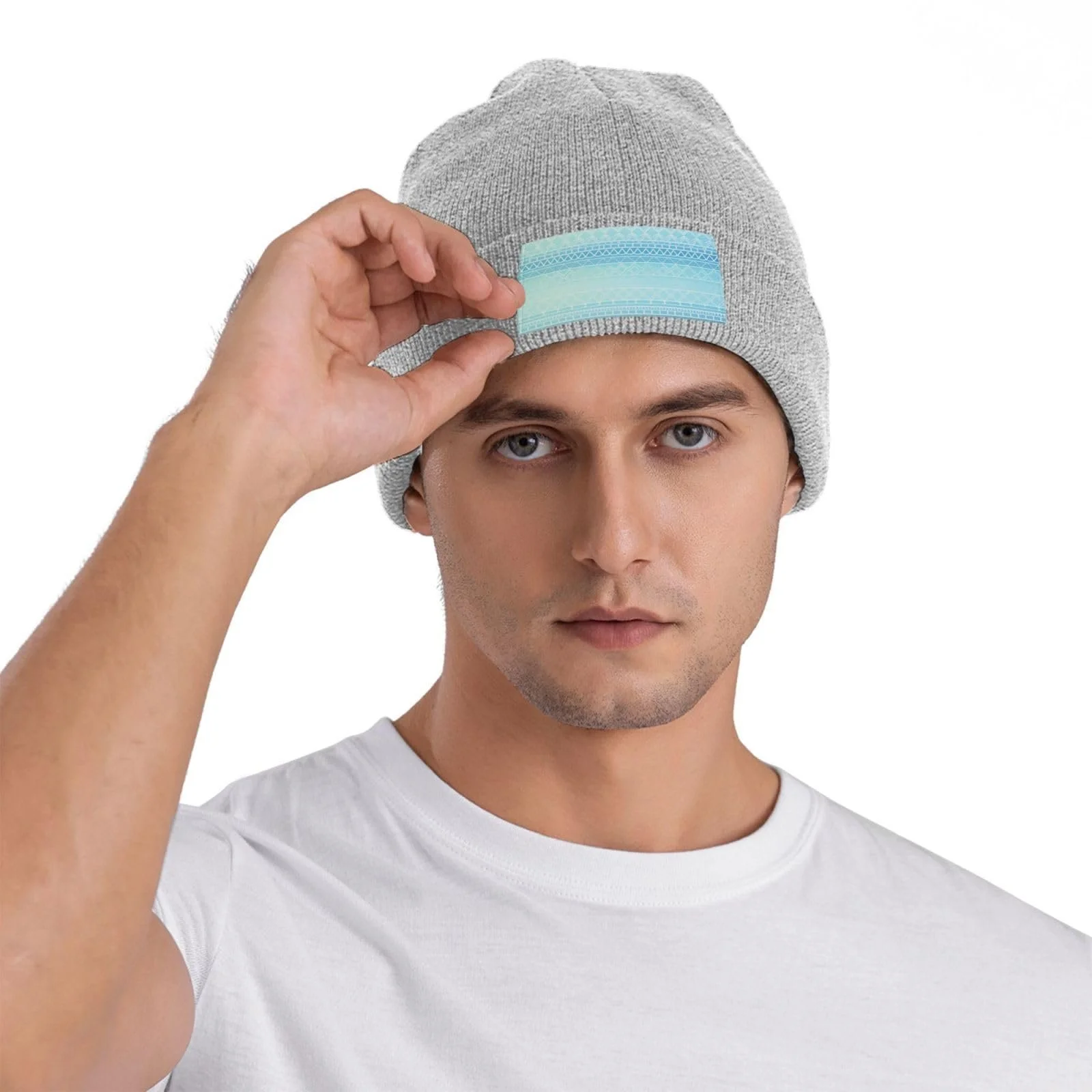 Шапка-біні з плавним градієнтом для жінок, тепла зимова в'язана Slouchy Skull Cap з манжетами, фото №8