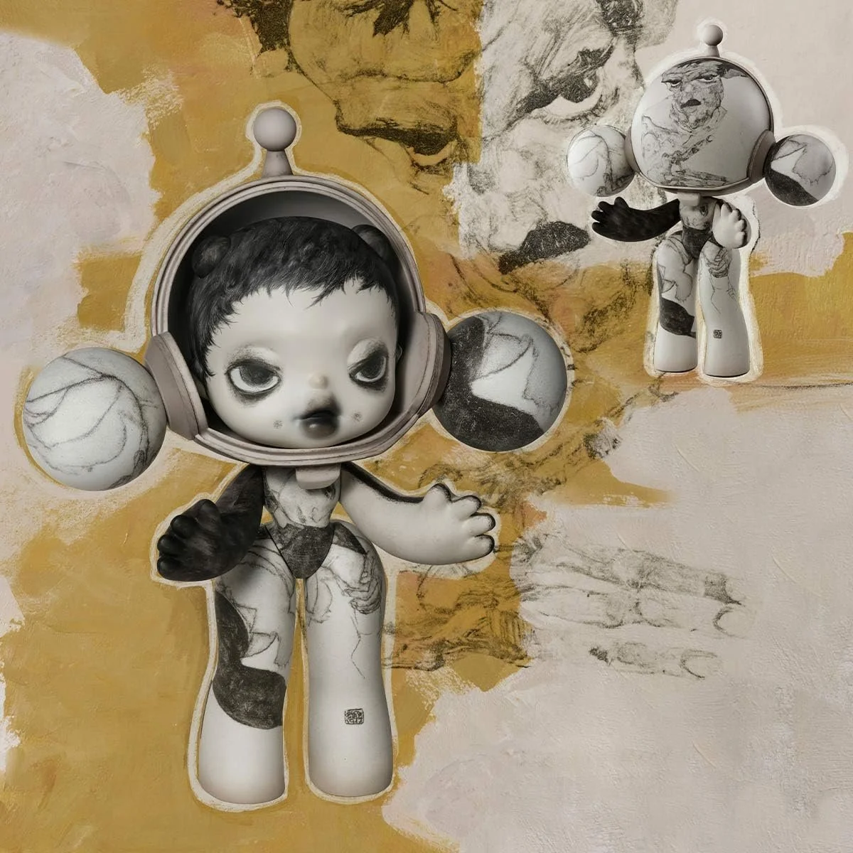 Фігурка колекційна POP MART Mega Skull Panda 400% Egon Schiele, фото №5