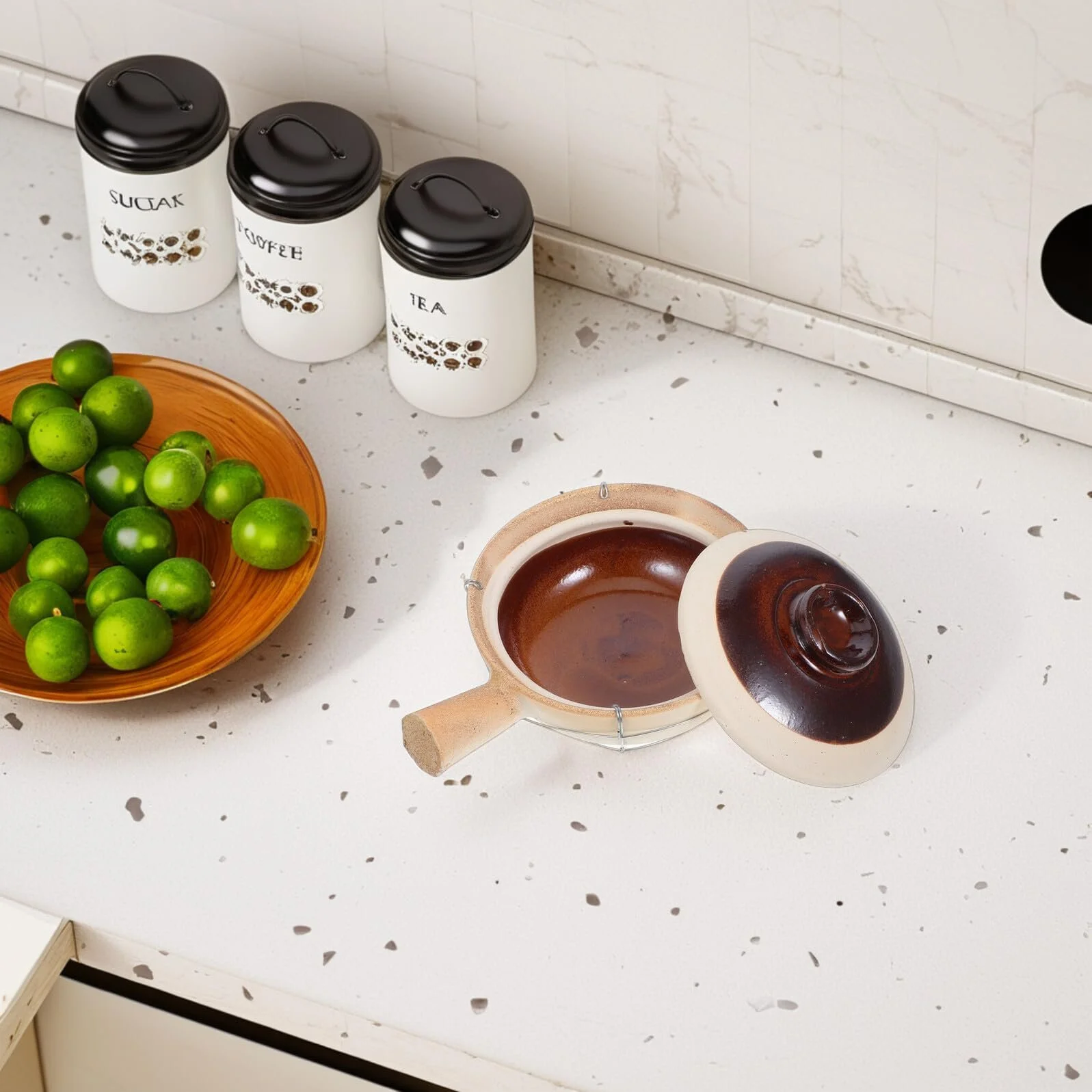 Глиняний горщик VALICLUD Традиційний з кришкою Керамічний Термостійкий для рису та тушкування, фото №8