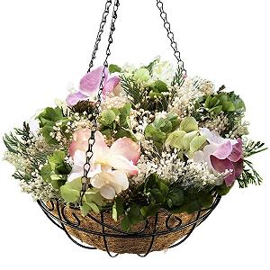 Підвісний кошик 36 см з кокосовим вкладишем Металевий Чорний synthetic.ua - Фото 1