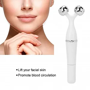 3 в 1 Ролик для масажу обличчя 3D Електричний косметичний ролик synthetic.ua - Фото 1