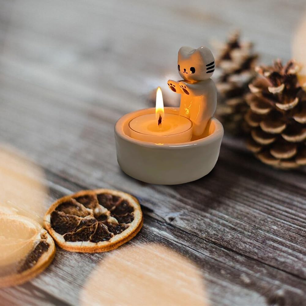 Подсвечник Umikk Candle Holder Cute Cat (белый, без свечей), фото №4