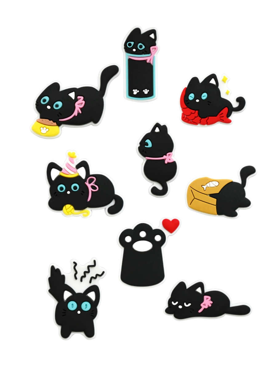 Джибітси котики кішка cat тварина Jibbitz 9 шт аксесуари крокс прикраса Dz_97_2, фото №1