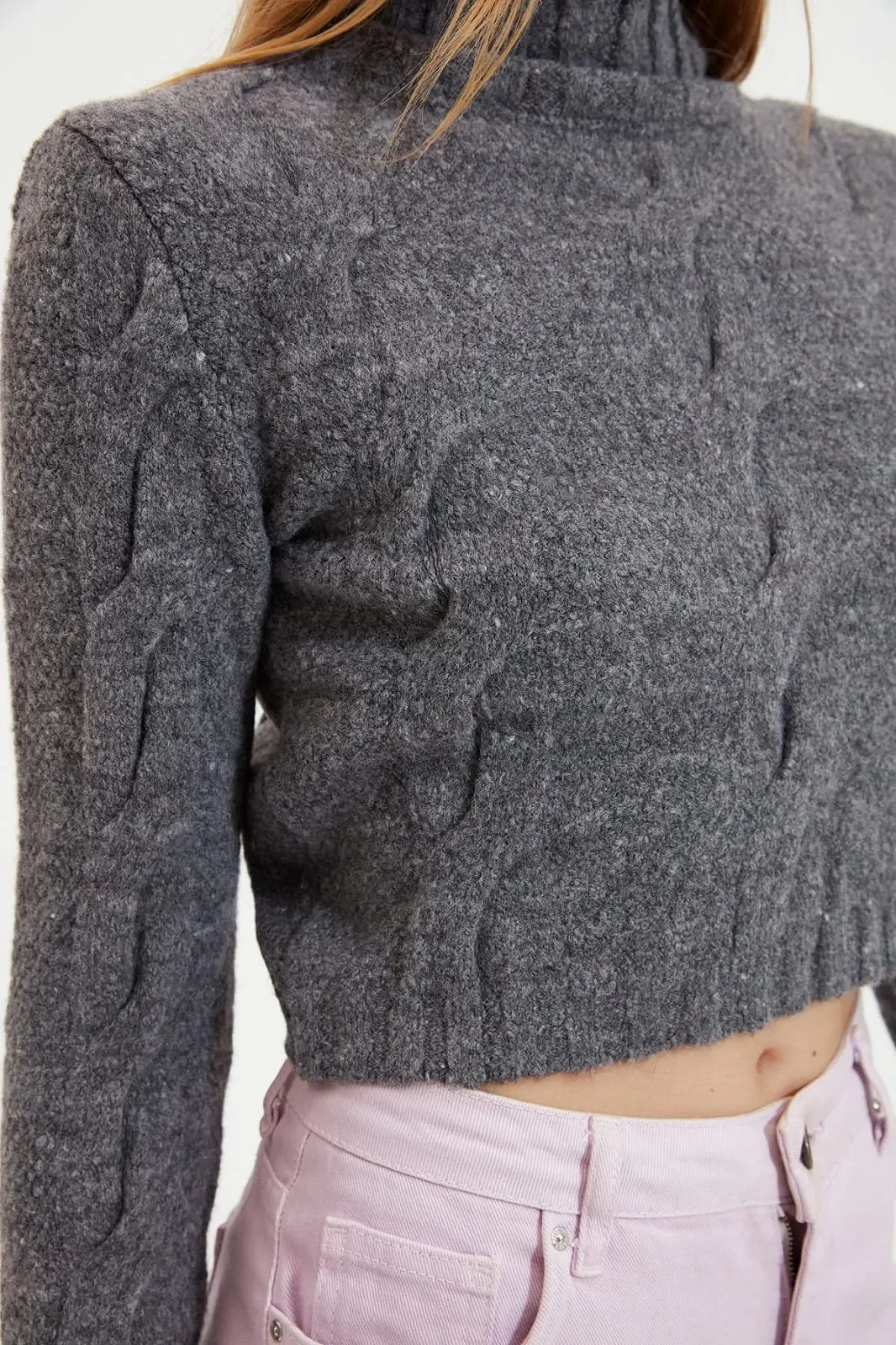 Водолазка TRENDYOL Жіночий, Однотонний світшот, фото №5