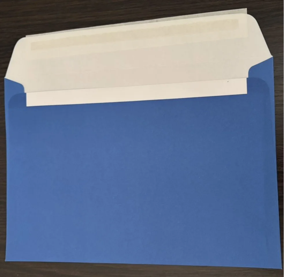 Сині конверти С5 паперові канцелярські поштові для документів А5. Пакування 10 шт., фото №3