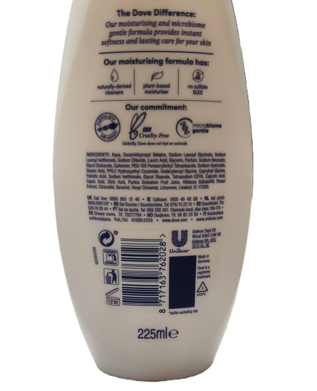 Гель для душу Dove Reviving Pomegranate & Hibiscus Tea 225 мл Упаковка 6 шт., фото №2