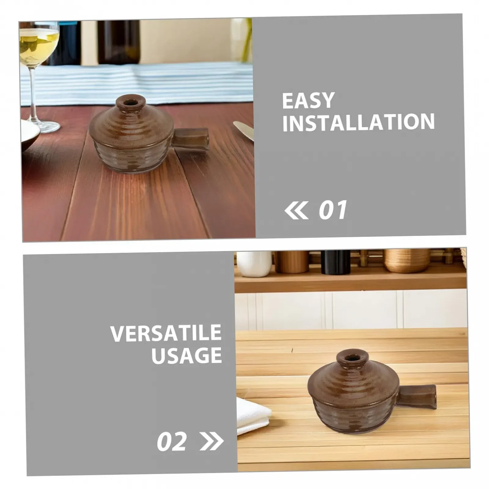 Набор кастрюль для микроволновой печи Amosfun Керамический С крышкой 2 шт., фото №2