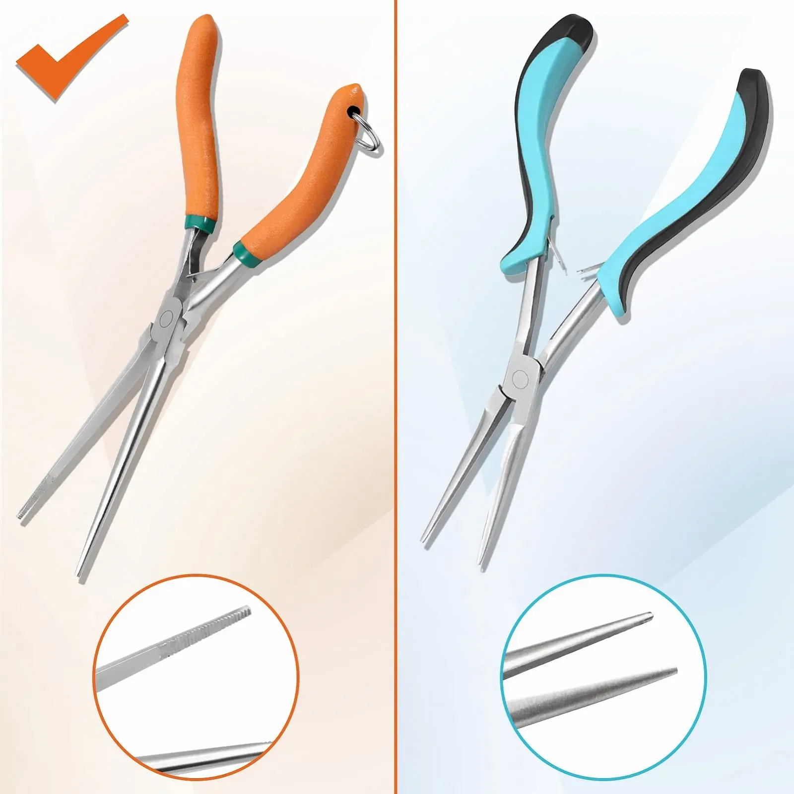 Длинногубцы LEONTOOL 7" с зубчатыми губками, фиксирующим отверстием и двойной листовой пружиной для изготовления ювелирных изделий и электромонтажных работ в труднодоступных местах, фото №4 Длинногубцы LEONTOOL 7" с зубчатыми губками, фиксирующим отверстием и двойной листовой пружиной для изготовления ювелирных изделий и электромонтажных работ в труднодоступных местах, фото №4