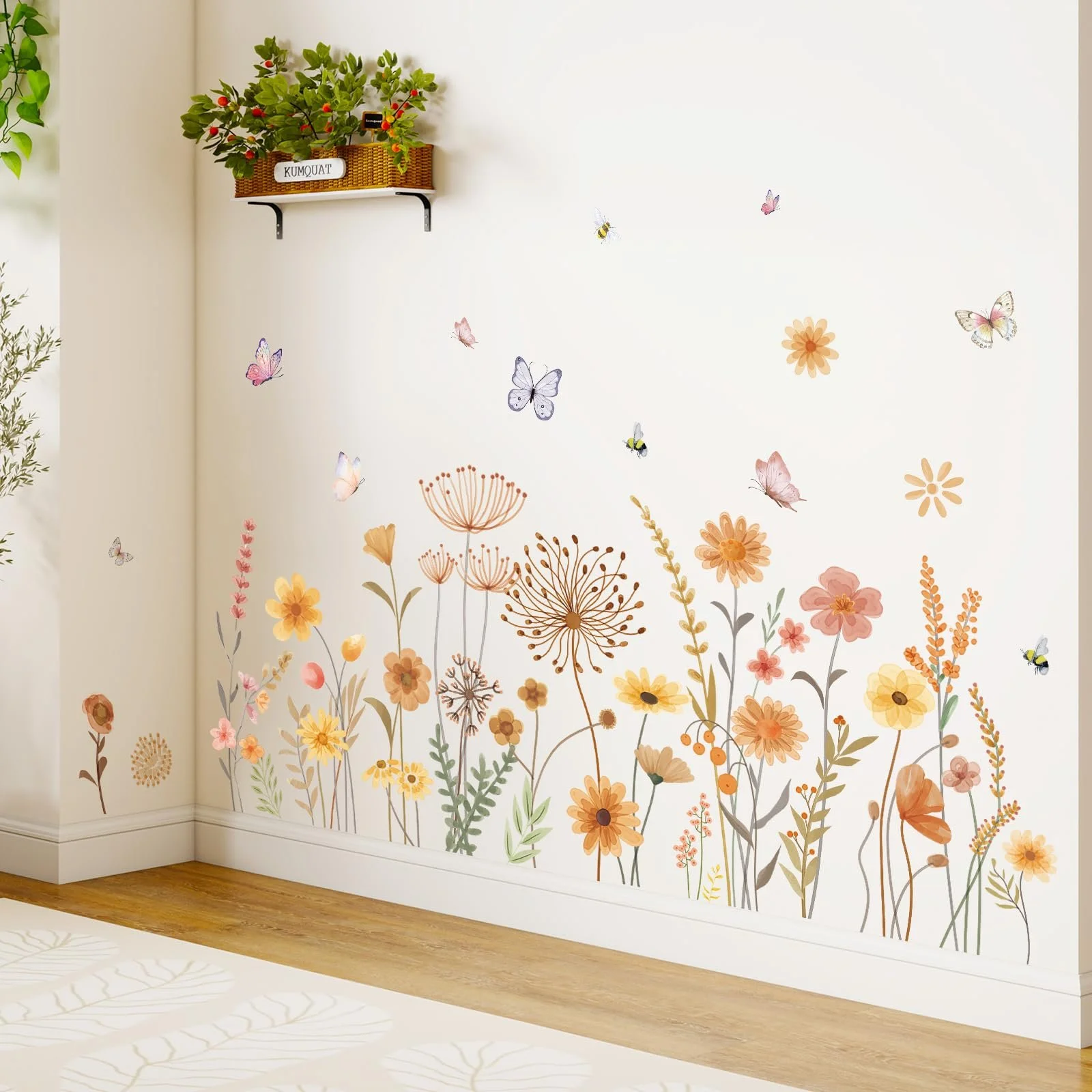Наклейка на стіну SHUCHING Boho Flowers Wild Flowers Self-Adhesive, фото №2 Наклейка на стіну SHUCHING Boho Flowers Wild Flowers Self-Adhesive, фото №2