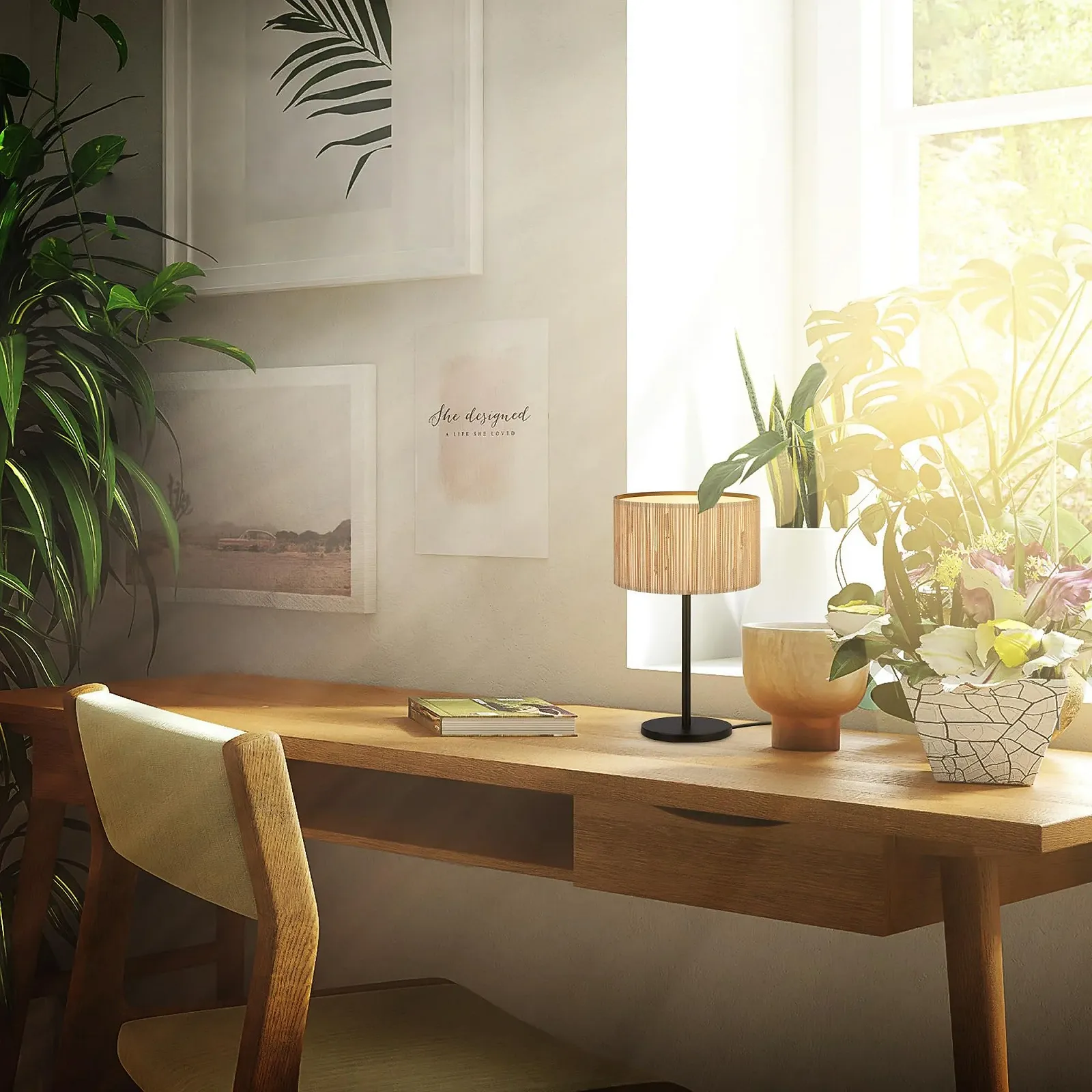 Настольная лампа BRILONER с абажуром из морской травы E27 Max 10 W 25 x 41.5 см, фото №5