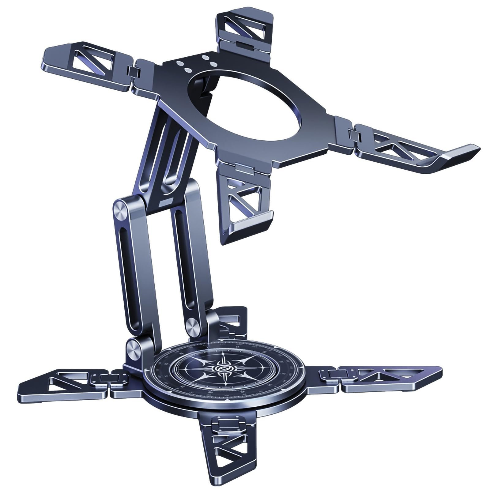 Підставка для ноутбука алюмінієва, поворот на 3600, регульована висота, вантажопідйомність 10 кг, для ноутбуків 12-17 дюймів, складна, фото №1