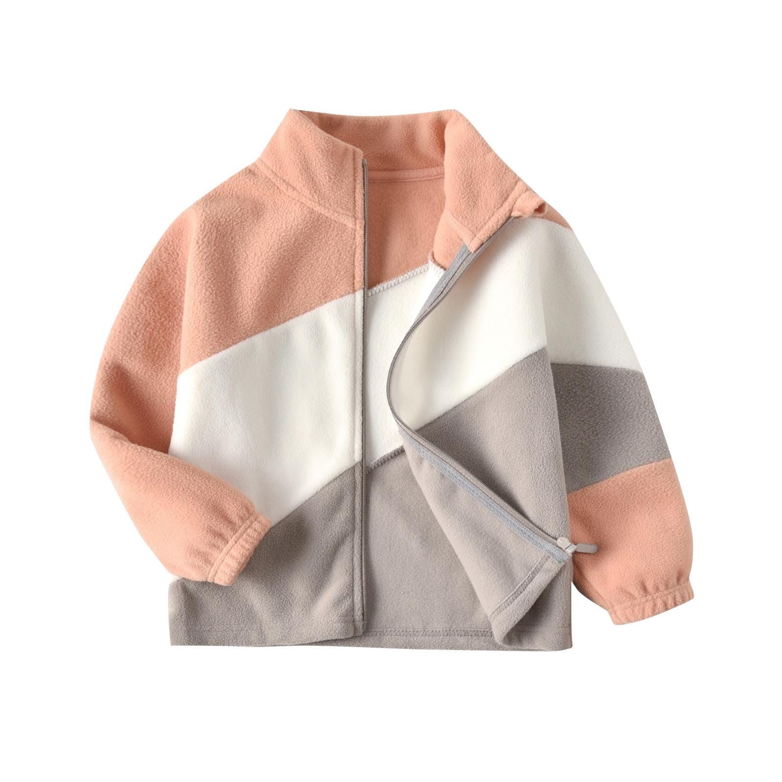 Куртка Плюшевая для мальчиков и девочек Осень-Зима Colorblocking Топ с круглым вырезом, длинными рукавами, теплая на молнии, без капюшона, повседневная 3-12 лет, фото №1 Куртка Плюшевая для мальчиков и девочек Осень-Зима Colorblocking Топ с круглым вырезом, длинными рукавами, теплая на молнии, без капюшона, повседневная 3-12 лет, фото №1