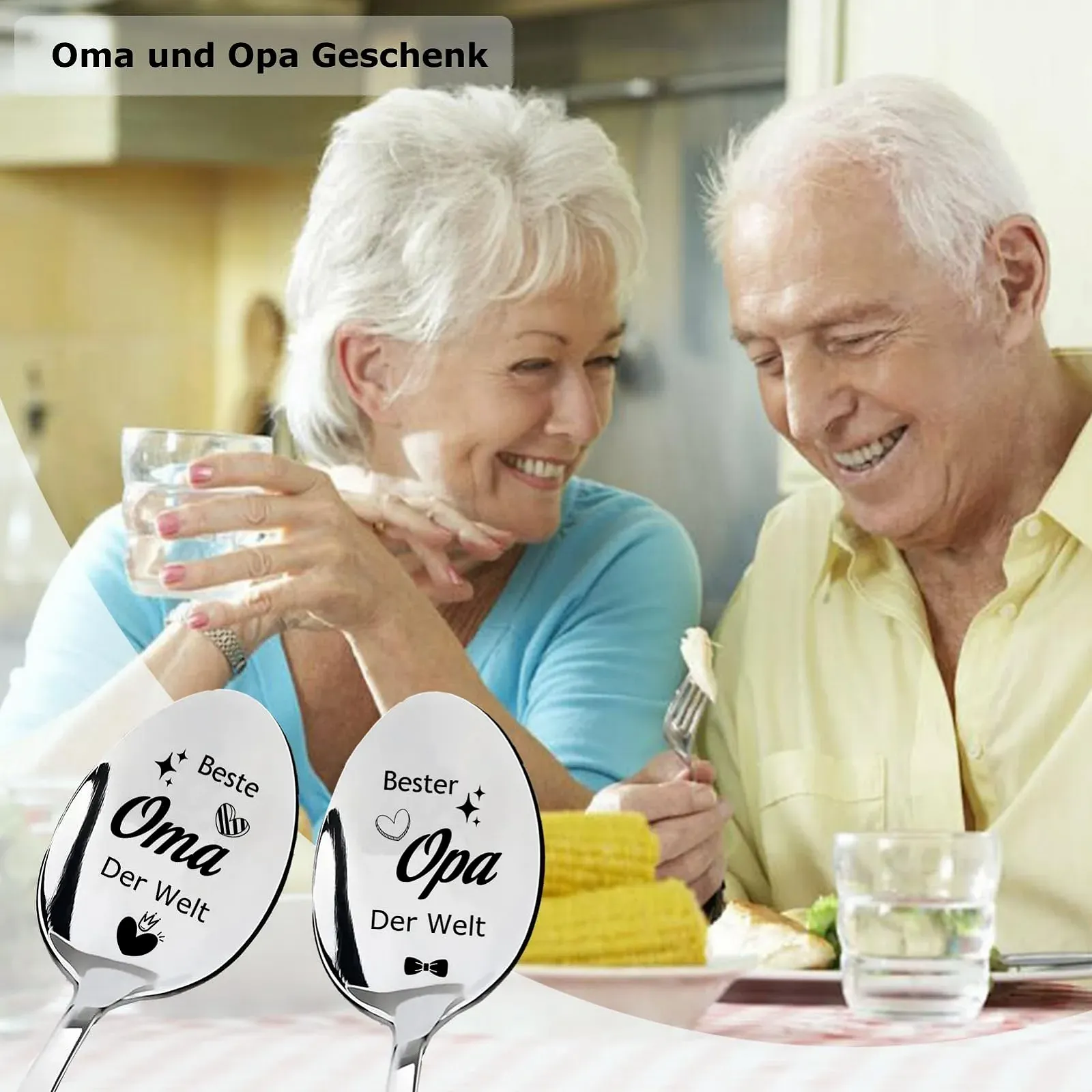 Ложка кавова з гравіюванням Grandma and Grandpa Gift, 2 шт., фото №2