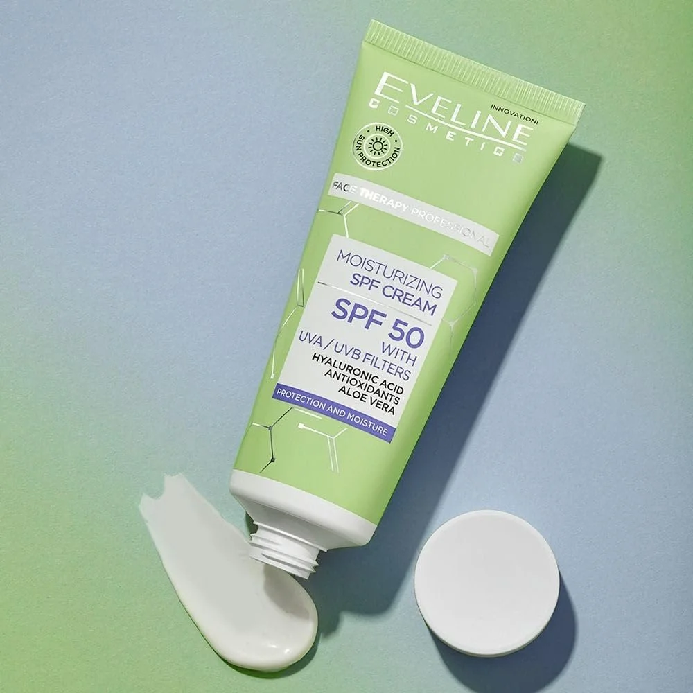 Зволожувальний крем для обличчя Eveline Cosmetics Face Therapy Professional SPF 50 антивіковий, фото №2 Зволожувальний крем для обличчя Eveline Cosmetics Face Therapy Professional SPF 50 антивіковий, фото №2