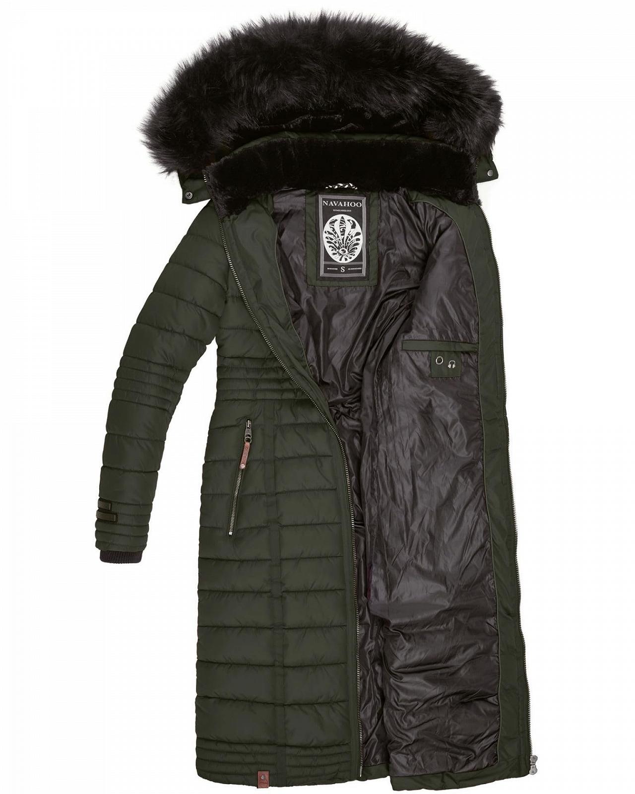 Зимнее пальто Navahoo B670 стеганое длинное из теплого меха Teddy, фото №4