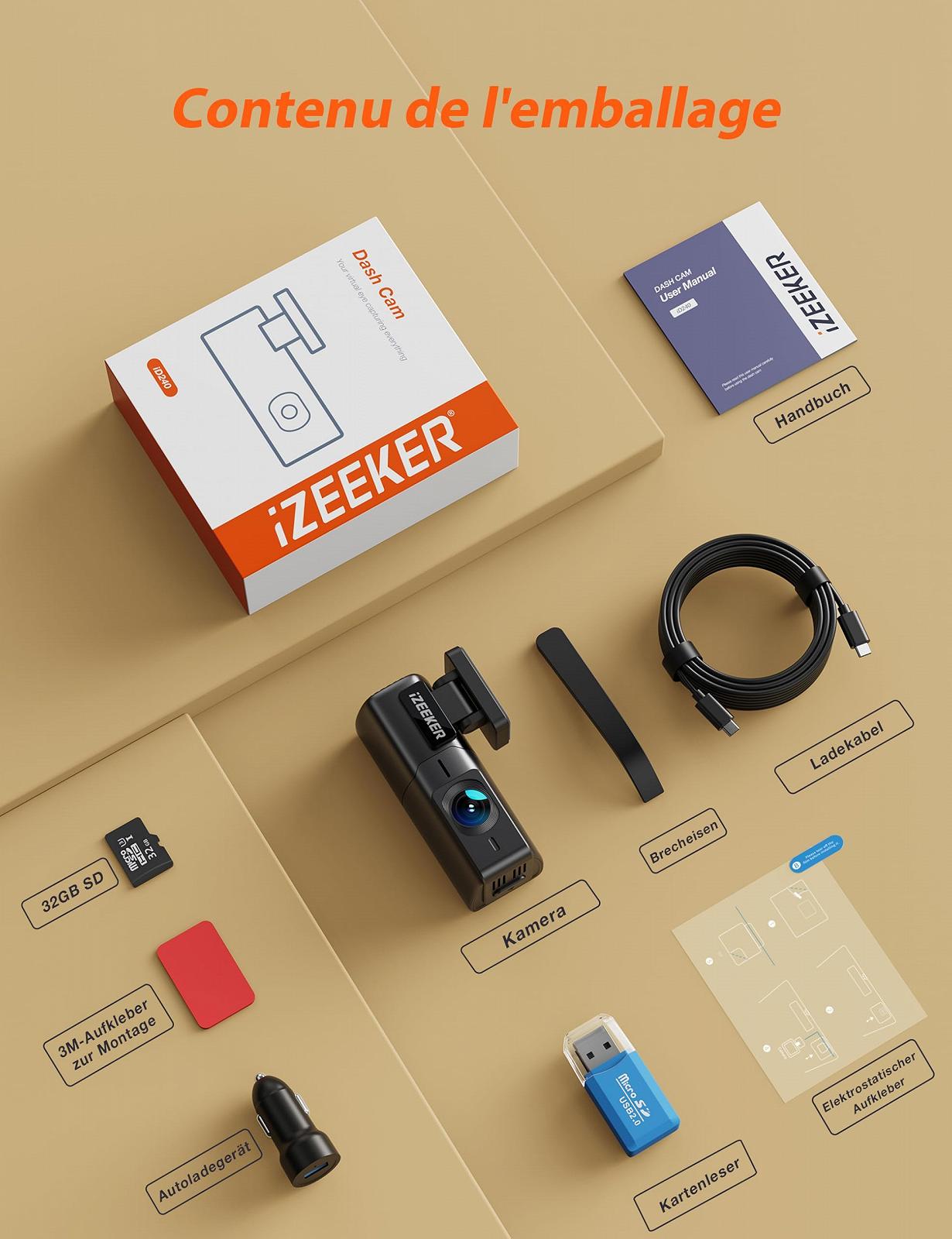 Відеореєстратор iZEEKER 1080P Mini з прихованим дизайном, кут огляду 170, фото №7