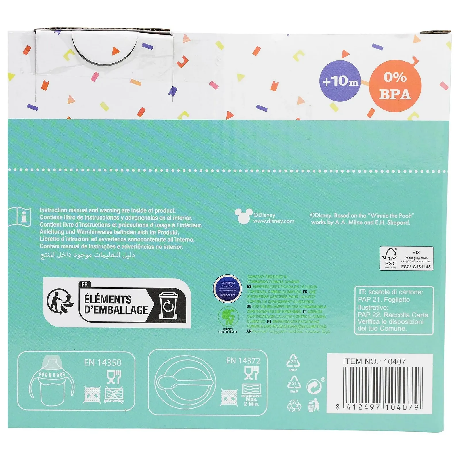 Набор детский Disney Minnie Mouse, бутылочка, миска и ложка, пластик и силикон без BPA, голубой, фото №5 Набор детский Disney Minnie Mouse, бутылочка, миска и ложка, пластик и силикон без BPA, голубой, фото №5