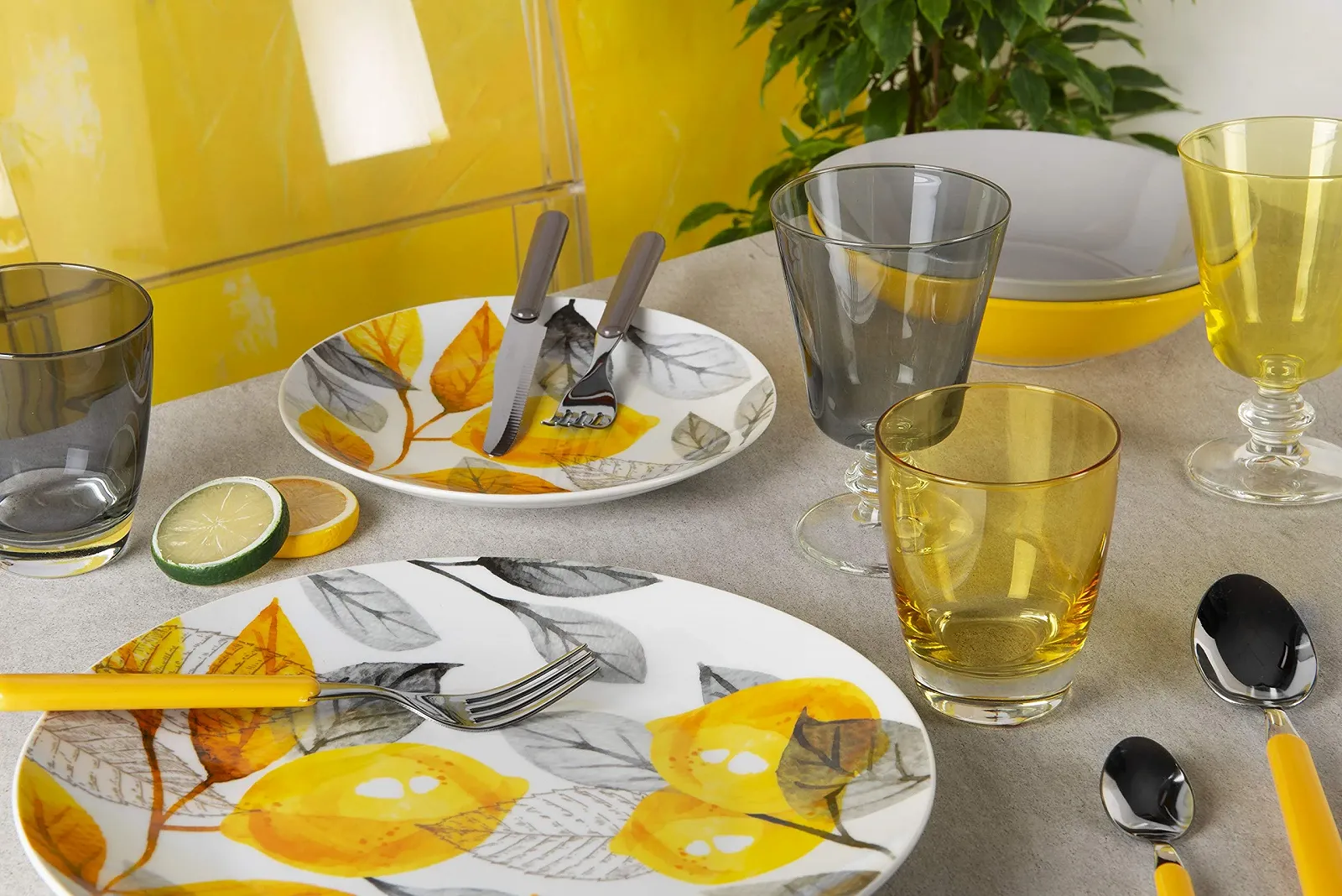 Набір столових приборів Excelsa Fashion 24 предмети нержавіюча сталь жовтий, фото №4