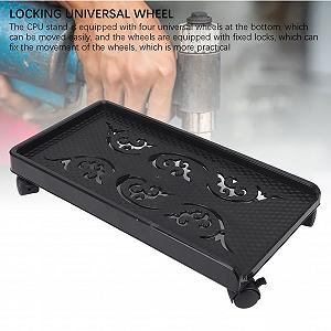 Подставка для компьютерного корпуса Marhynchus, мобильная подставка с 4 фиксирующимися колесами для ПК, игр, офиса, стола, цветочного горшка, миски для собак, грузоподъемность 30 кг, 46 x 24,5 x 8 см synthetic.ua - Фото 1