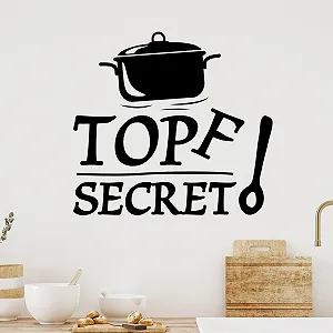 Наклейка на стіну GRAZDesign Pot Secret Кухонна Смішна Самоклеюча 33 x 30 см 063 Лаймово-зелена - Фото 1