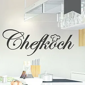 Наклейка на стіну Wandkings Шеф-кухар у ковпаку 50 x 18 см Сіра - Фото 1