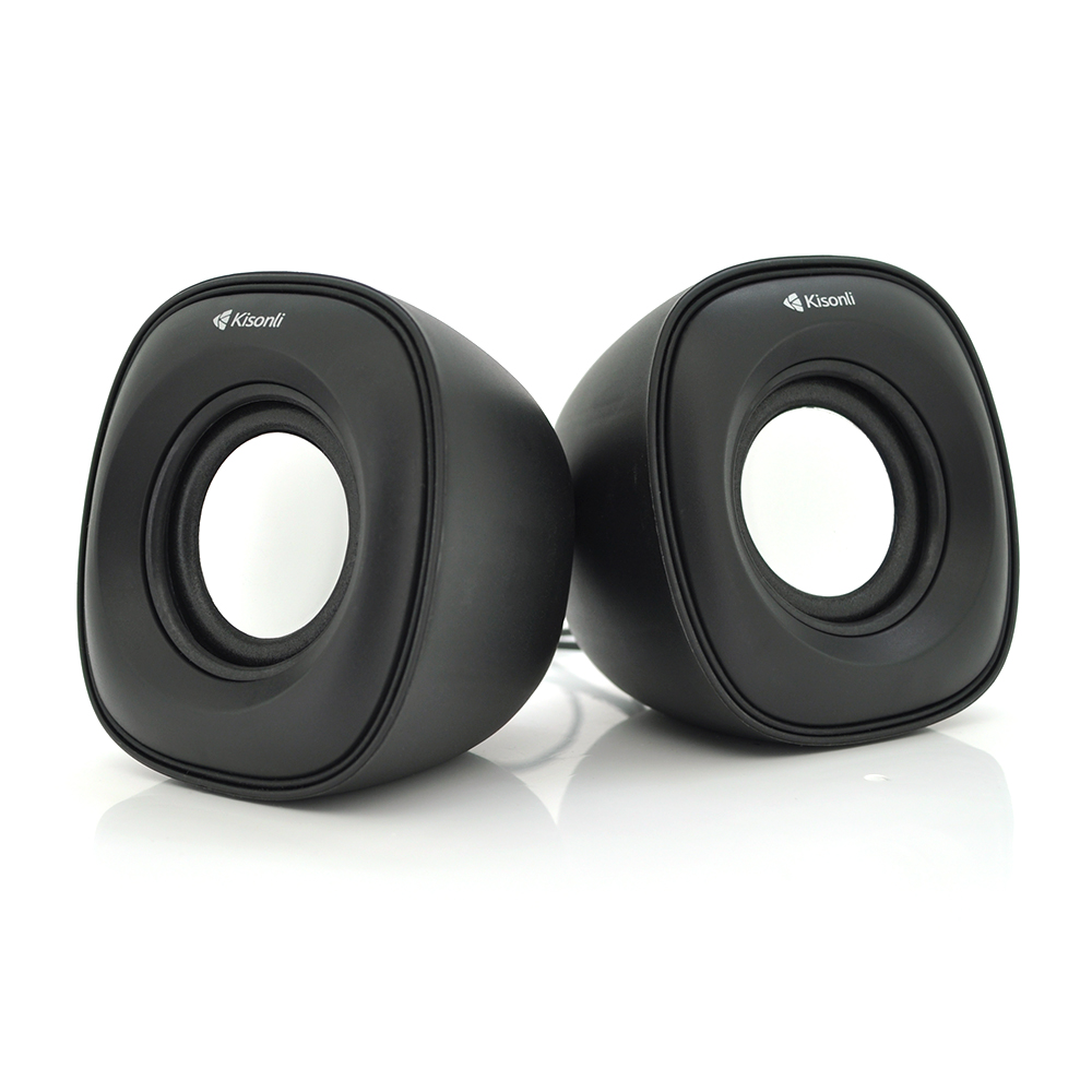 Колонки 2.0 Kisonli V350 для ПК і ноутбука USB 3.5mm, 2x1,5W, 20Hz 20KHz Black BOX Q60, фото №1