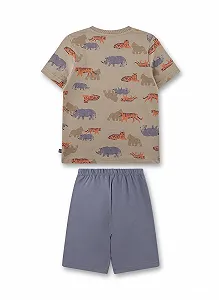 Пижама Sanetta для мальчиков, шорты, зеленая synthetic.ua - Фото 1