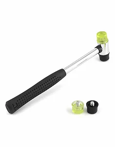 Резиновый молоток QWORK 25 mm с двойной головкой и нескользящей рукояткой - Фото 1