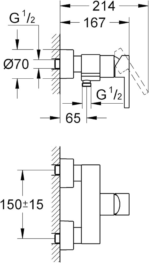 Змішувач для душу GROHE LINEARE 33865000, фото №2