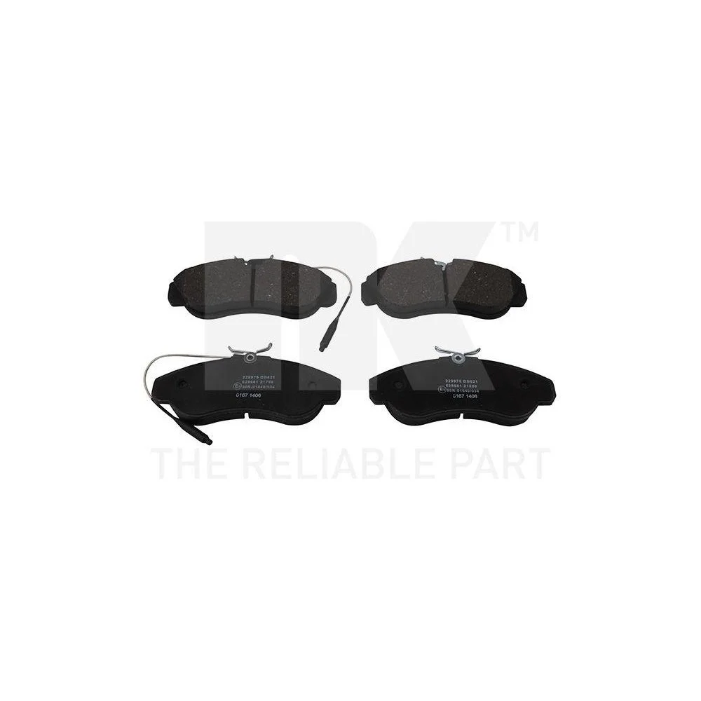 Комплект гальмівних колодок, дискове гальмо NK 229975 для CITROËN FIAT PEUGEOT передній міст, фото №1