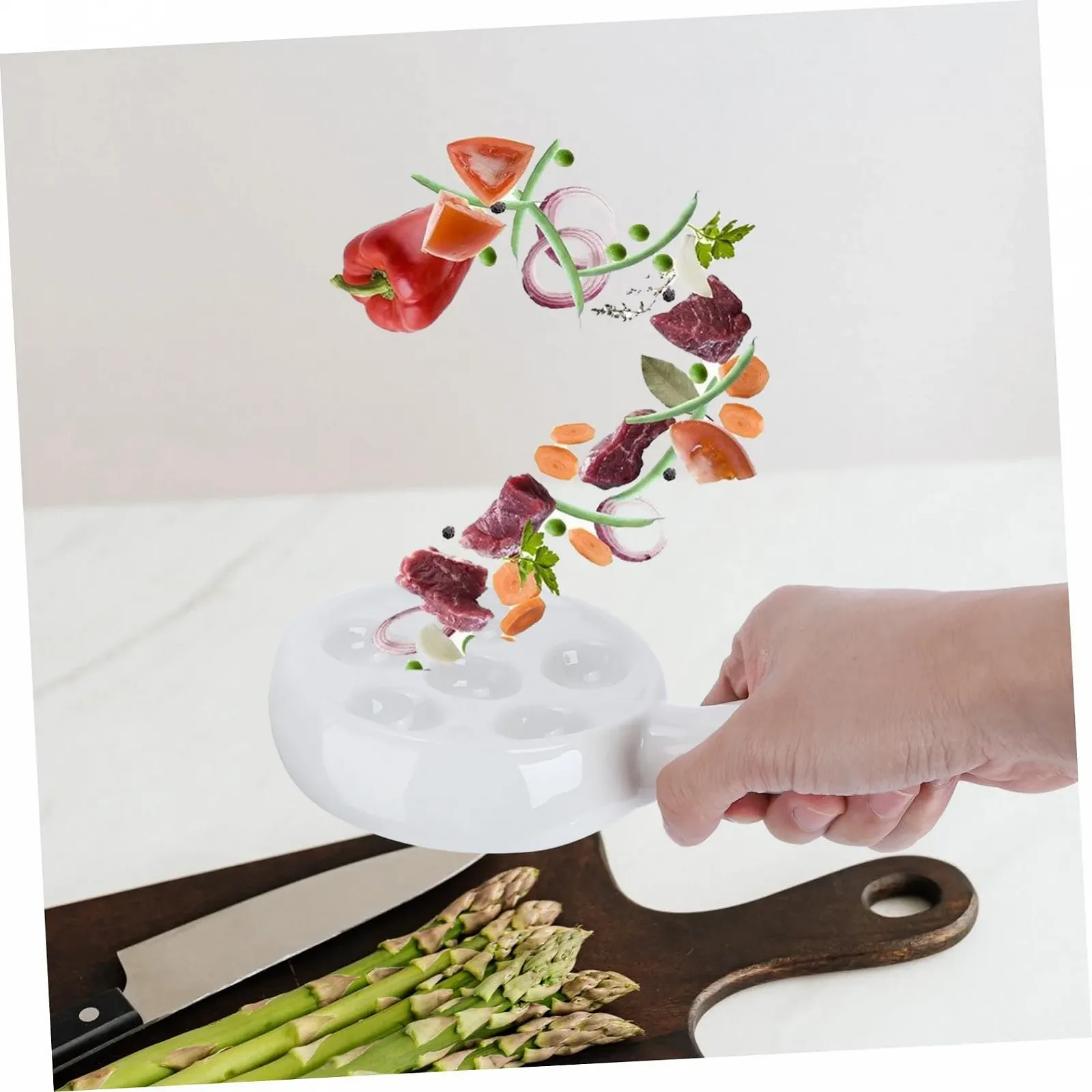 Форма для равликів GALPADA керамічна 6 лунок біла з ручками, фото №4