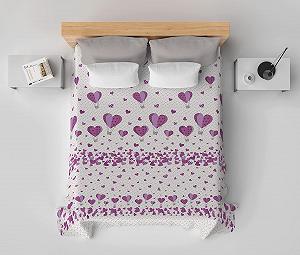 Покривало на ліжко HomeLife Односпальне Бавовна Весна/Літо Зроблено в Італії 170 x 280 Серце - Фото 1