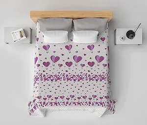Покривало на ліжко HomeLife Односпальне Бавовна Весна/Літо Зроблено в Італії 170 x 280 Серце - Фото 1