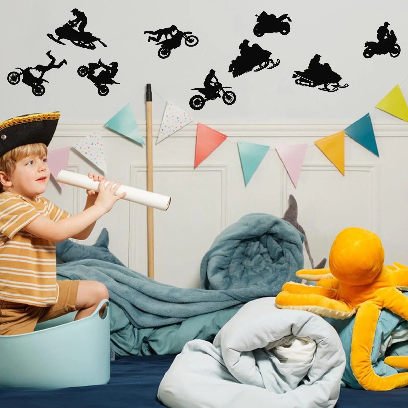 Наклейка на стіну SUPERDANT Dirtbike вінілова чорна, фото №5