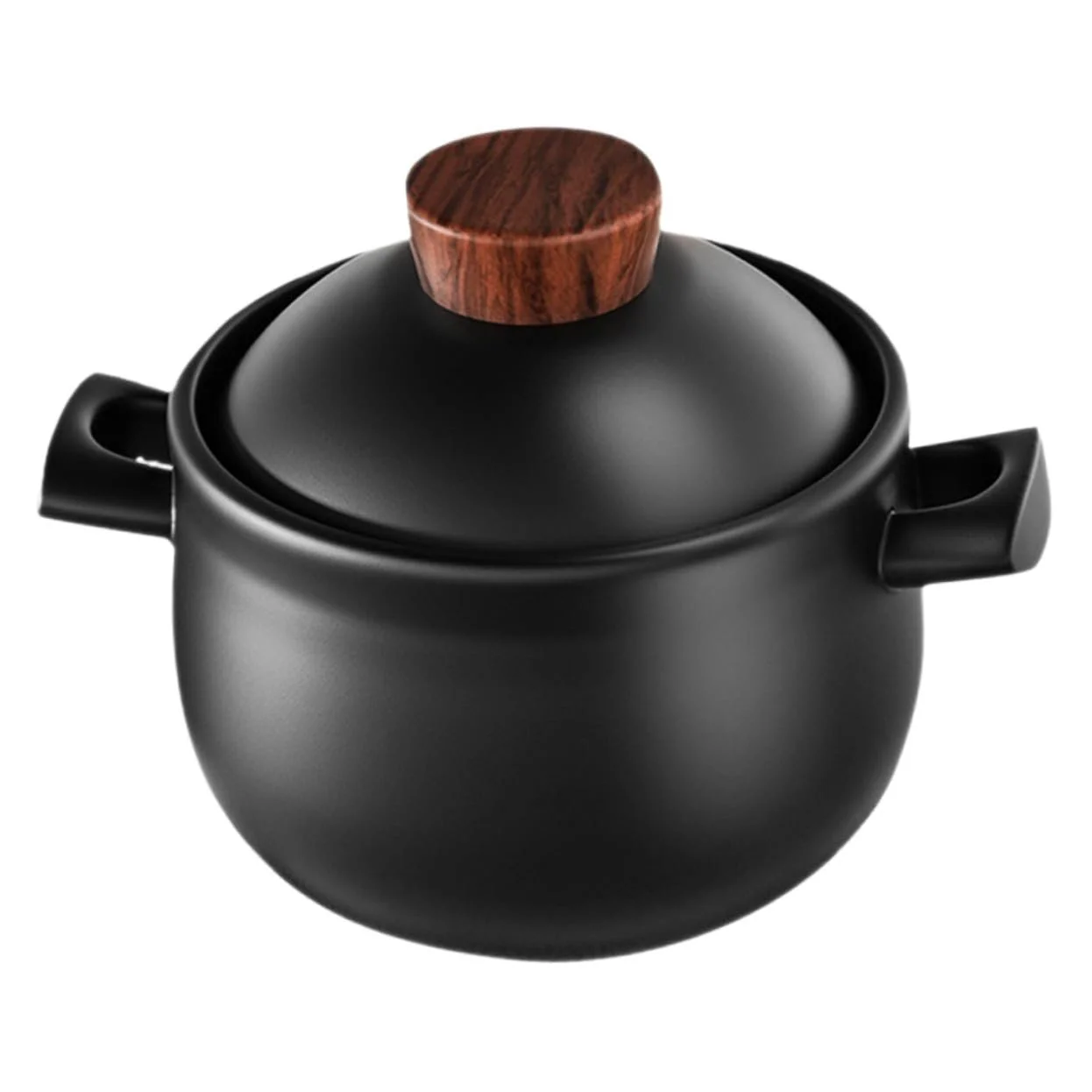 Керамическая кастрюля VICASKY 3.6 л Антипригарное покрытие с крышкой для газовых плит Черная, фото №1