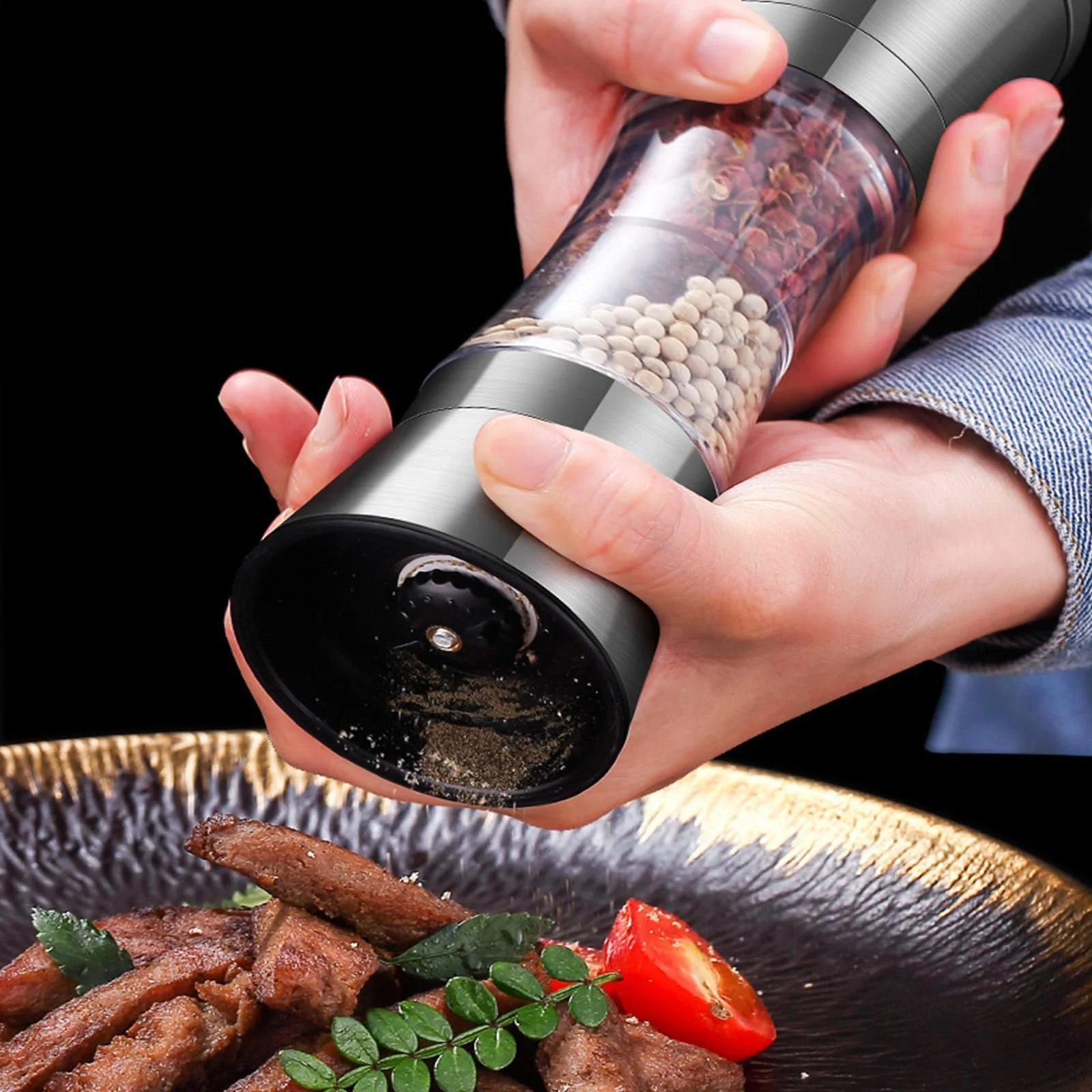 Ручная мельница с двойной головкой для специй, фото №7