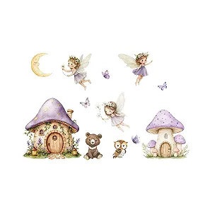 Наклейки на стіну JM LIFE Pink Castle Elves Рожеві synthetic.ua - Фото 1