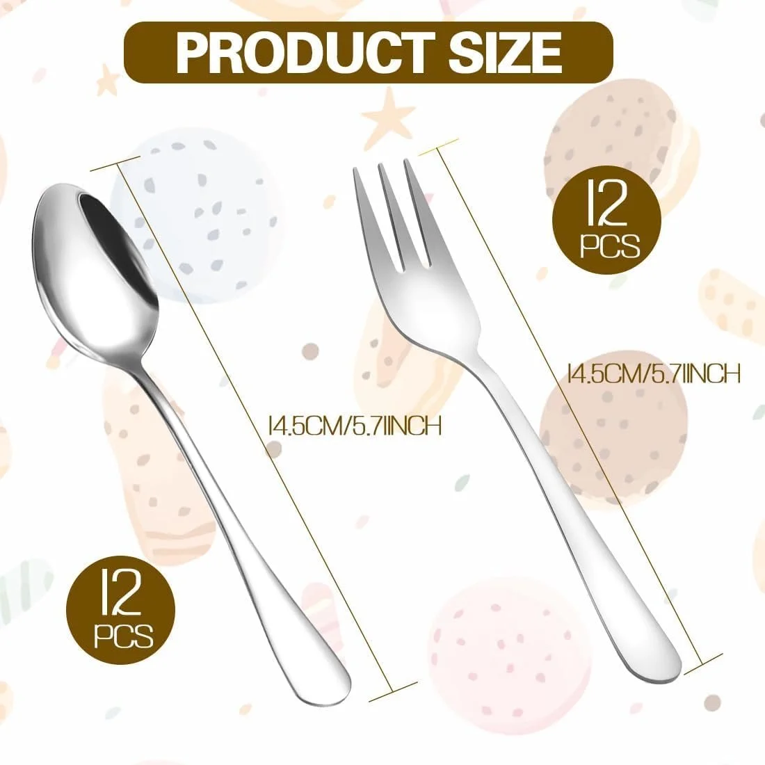 Ложки чайні та виделки для торта LOMUG 24 шт, Набір, фото №3