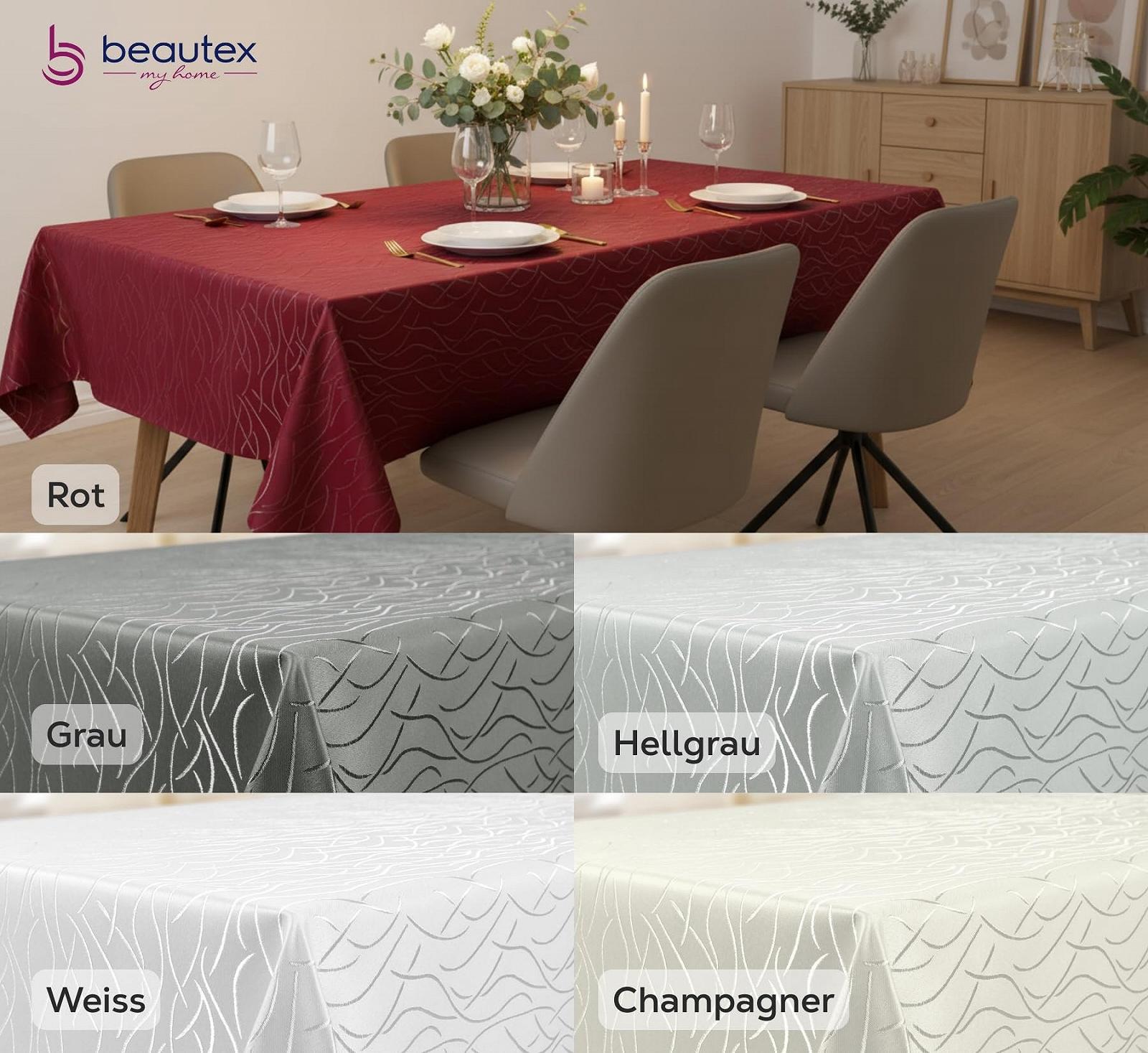 Скатертина BEAUTEX Дамаські смуги Без прасування Стійка до плям Легкий догляд, фото №3