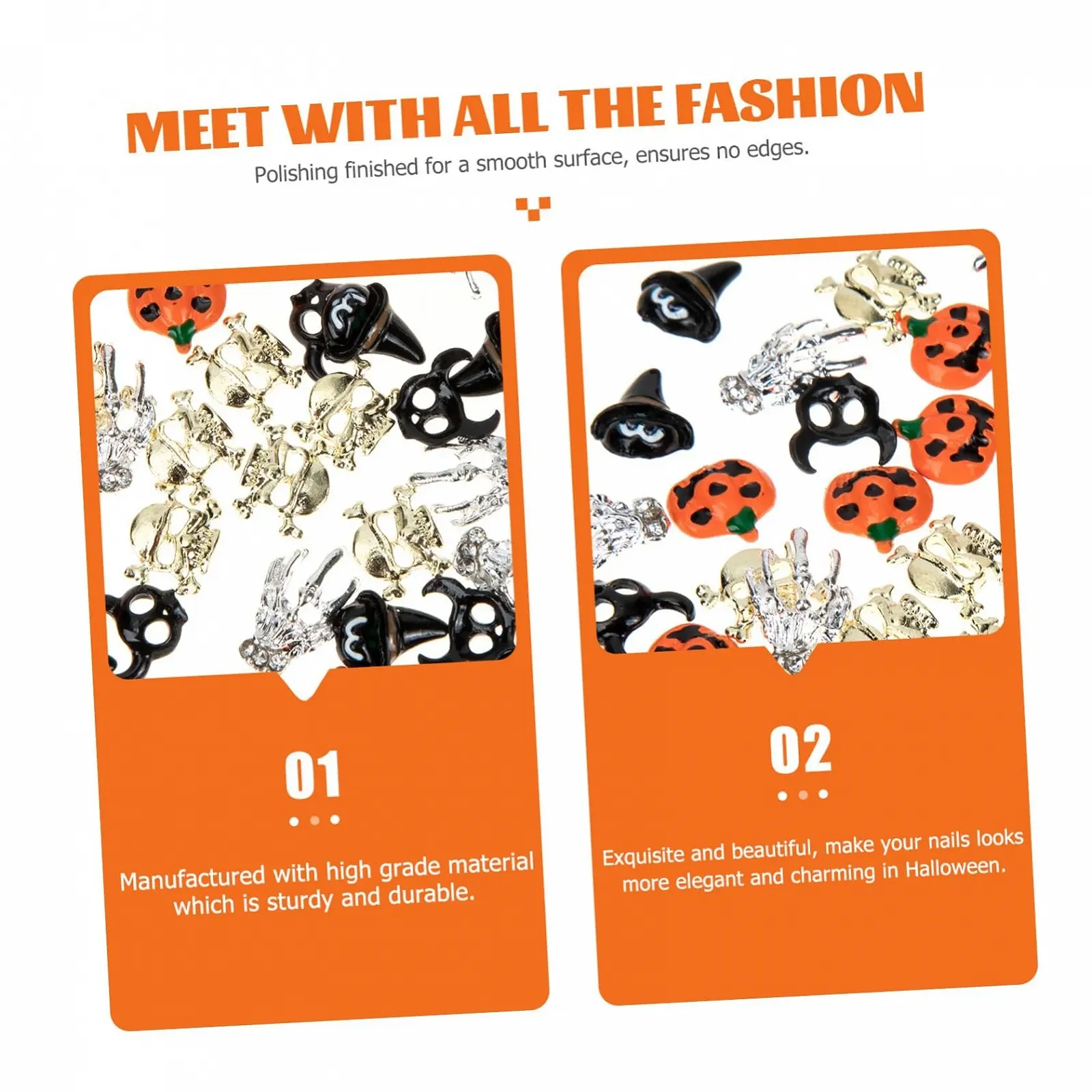 Аксессуары для дизайна ногтей Beavorty 100 шт., Подвески для ногтей, Уникальные украшения для ногтей Каваи, Подвески для ногтей на Хэллоуин, Скелет, Заклепки, фото №9